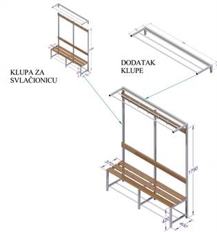 KLUPA ZA SVLAČIONICU MODEL K1